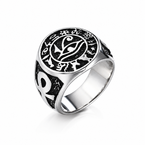 Bague Vintage Œil du Pharaon et Anubis